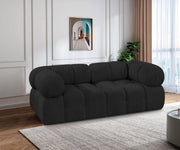 Ames Boucle Fabric Sofa Black - 611Black-S68A - Vega Furniture