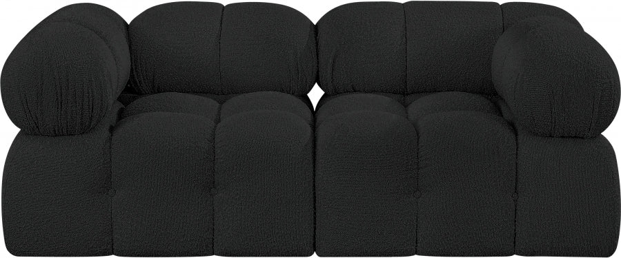 Ames Boucle Fabric Sofa Black - 611Black-S68A - Vega Furniture