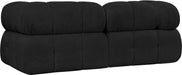 Ames Boucle Fabric Sofa Black - 611Black-S68A - Vega Furniture