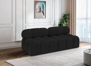 Ames Boucle Fabric Sofa Black - 611Black-S68B - Vega Furniture