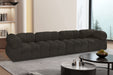 Ames Boucle Fabric Sofa Brown - 611Brown-S136A - Vega Furniture