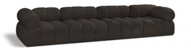 Ames Boucle Fabric Sofa Brown - 611Brown-S136A - Vega Furniture
