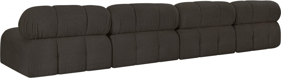 Ames Boucle Fabric Sofa Brown - 611Brown-S136B - Vega Furniture