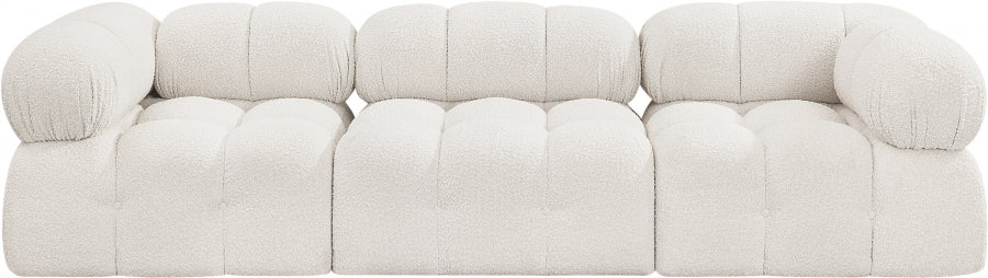 Ames Boucle Fabric Sofa Cream - 611Cream-S102A - Vega Furniture