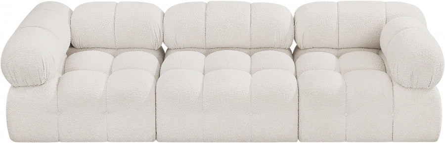 Ames Boucle Fabric Sofa Cream - 611Cream-S102A - Vega Furniture