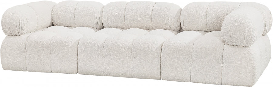 Ames Boucle Fabric Sofa Cream - 611Cream-S102A - Vega Furniture