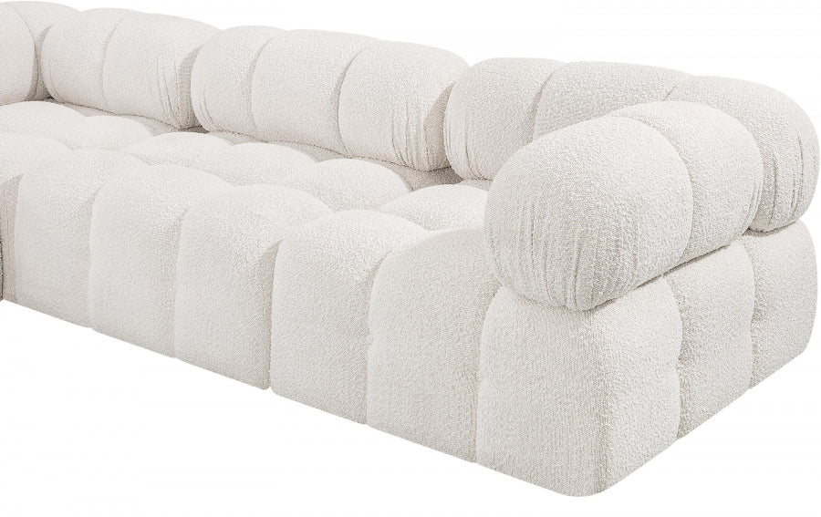 Ames Boucle Fabric Sofa Cream - 611Cream-S102A - Vega Furniture