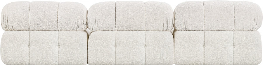 Ames Boucle Fabric Sofa Cream - 611Cream-S102B - Vega Furniture