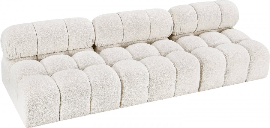 Ames Boucle Fabric Sofa Cream - 611Cream-S102B - Vega Furniture