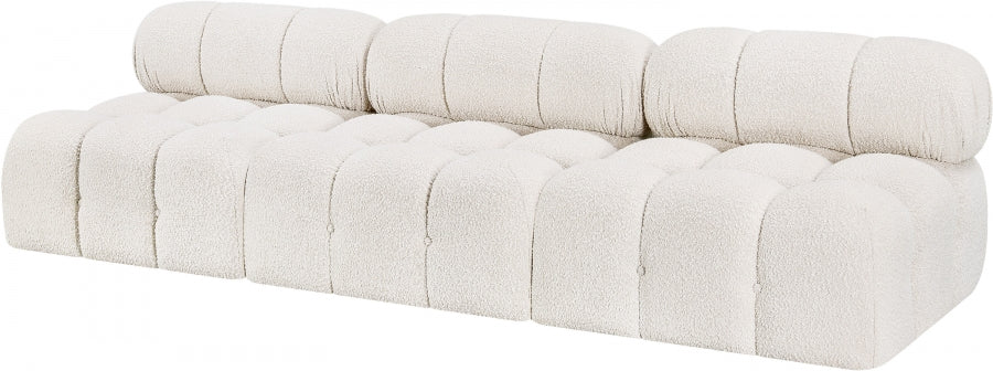 Ames Boucle Fabric Sofa Cream - 611Cream-S102B - Vega Furniture