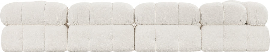 Ames Boucle Fabric Sofa Cream - 611Cream-S136A - Vega Furniture