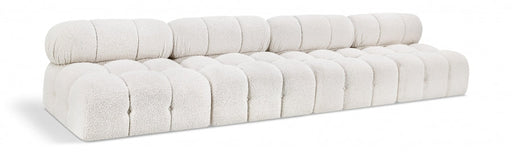 Ames Boucle Fabric Sofa Cream - 611Cream-S136B - Vega Furniture