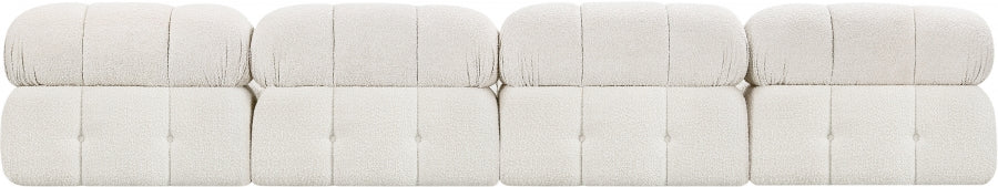 Ames Boucle Fabric Sofa Cream - 611Cream-S136B - Vega Furniture
