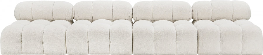 Ames Boucle Fabric Sofa Cream - 611Cream-S136B - Vega Furniture