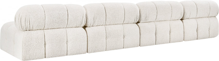 Ames Boucle Fabric Sofa Cream - 611Cream-S136B - Vega Furniture