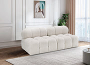 Ames Boucle Fabric Sofa Cream - 611Cream-S68B - Vega Furniture