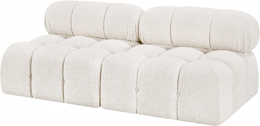 Ames Boucle Fabric Sofa Cream - 611Cream-S68B - Vega Furniture