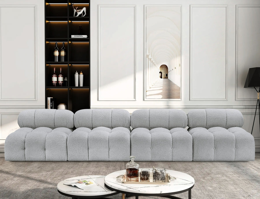 Ames Boucle Fabric Sofa Grey - 611Grey-S136B - Vega Furniture