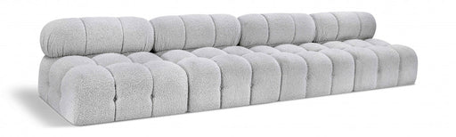 Ames Boucle Fabric Sofa Grey - 611Grey-S136B - Vega Furniture