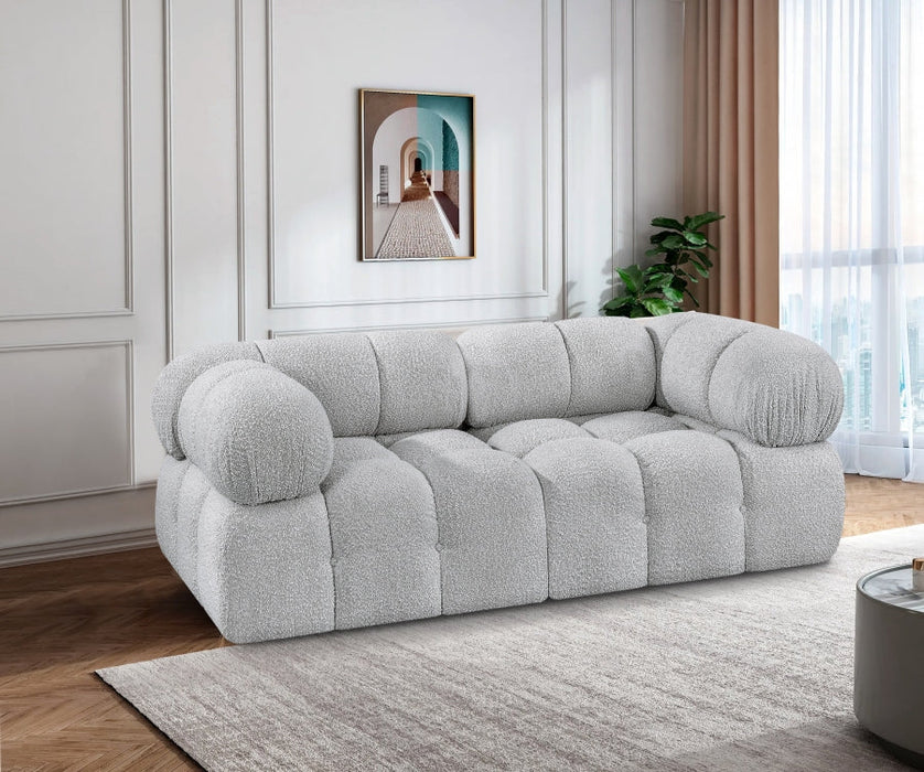 Ames Boucle Fabric Sofa Grey - 611Grey-S68A - Vega Furniture