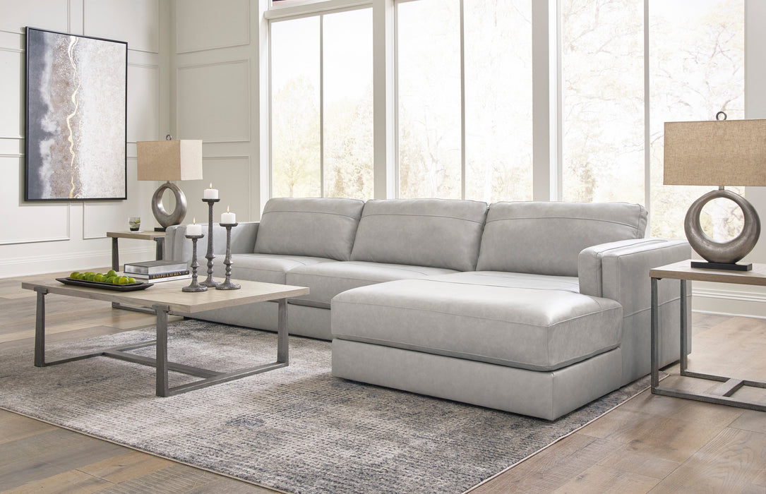 Amiata Glacier Leather 2-Piece RAF Sectional - SET | 5740417 | 5740466 - Vega Furniture