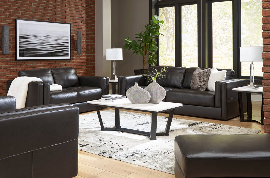 Amiata Onyx Leather Living Room Set - SET | 5740538 | 5740535 - Vega Furniture