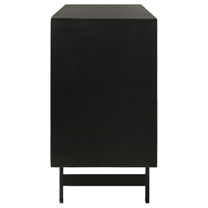 Aminah 3-door Wooden Accent Cabinet Natural and Black - 950383 - Vega Furniture