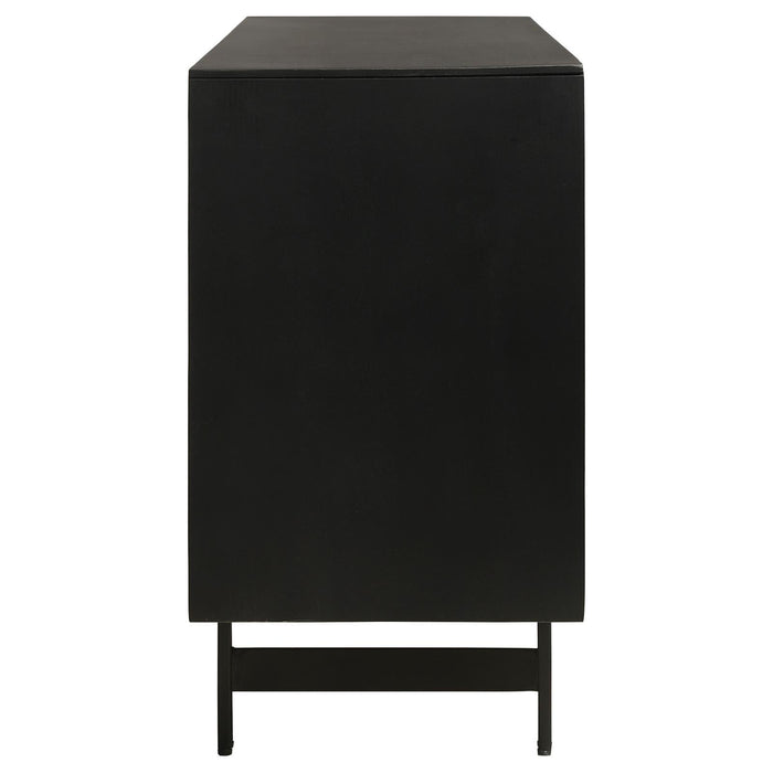 Aminah 3-door Wooden Accent Cabinet Natural and Black - 950383 - Vega Furniture