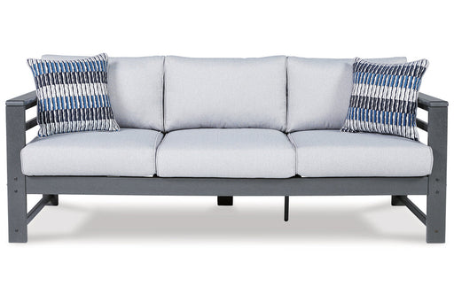 Amora Charcoal Gray Outdoor Sofa with Cushion - P417-838 - Vega Furniture