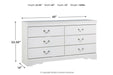 Anarasia White Dresser - B129-31 - Vega Furniture