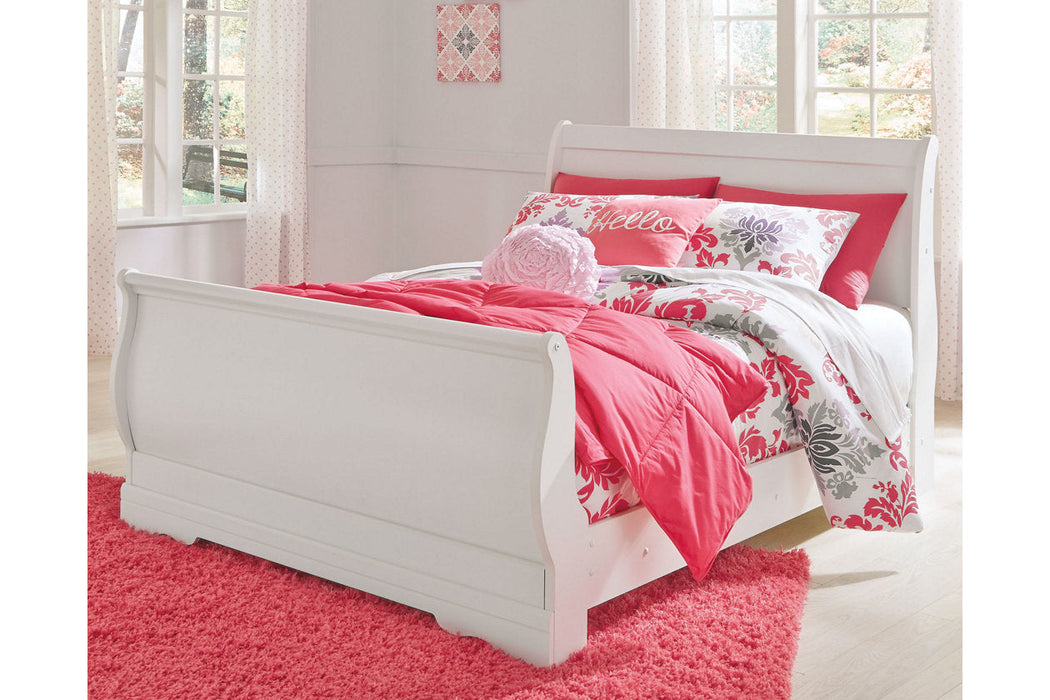 Anarasia White Full Sleigh Bed - SET | B129-84 | B129-87 | B129-88 - Vega Furniture