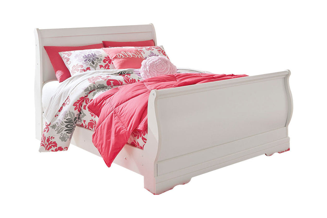 Anarasia White Full Sleigh Bed - SET | B129-84 | B129-87 | B129-88 - Vega Furniture