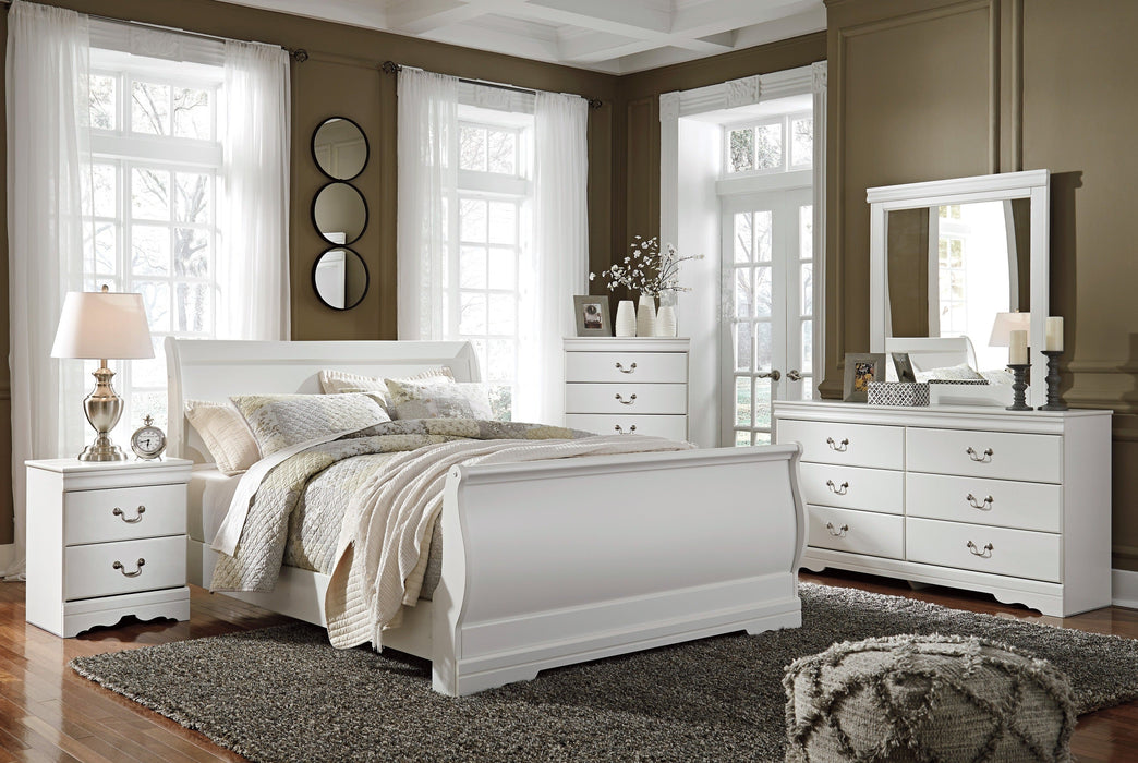 Anarasia White Sleigh Bedroom Set - SET | B129-74 | B129-77 | B129-98 | B129-31 | B129-92 - Vega Furniture
