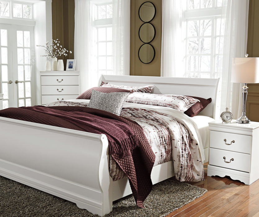 Anarasia White Sleigh Bedroom Set - SET | B129-74 | B129-77 | B129-98 | B129-31 | B129-92 - Vega Furniture