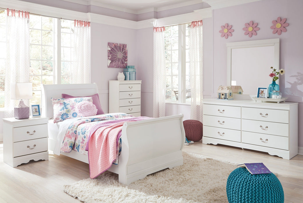 Anarasia White Sleigh Youth Bedroom Set - SET | B129-84 | B129-87 | B129-88 | B129-92 | B129-46 - Vega Furniture