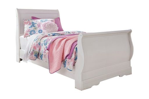 Anarasia White Twin Sleigh Bed - SET | B129-63 | B129-82 | B129-62 - Vega Furniture