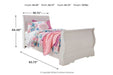 Anarasia White Twin Sleigh Bed - SET | B129-63 | B129-82 | B129-62 - Vega Furniture