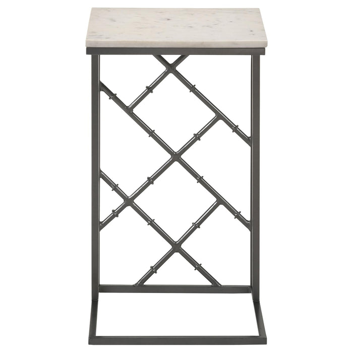 Angeliki White Accent Table with Marble Top - 936025 - Vega Furniture