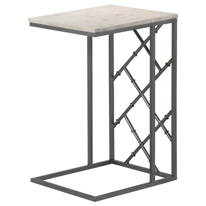 Angeliki White Accent Table with Marble Top - 936025 - Vega Furniture