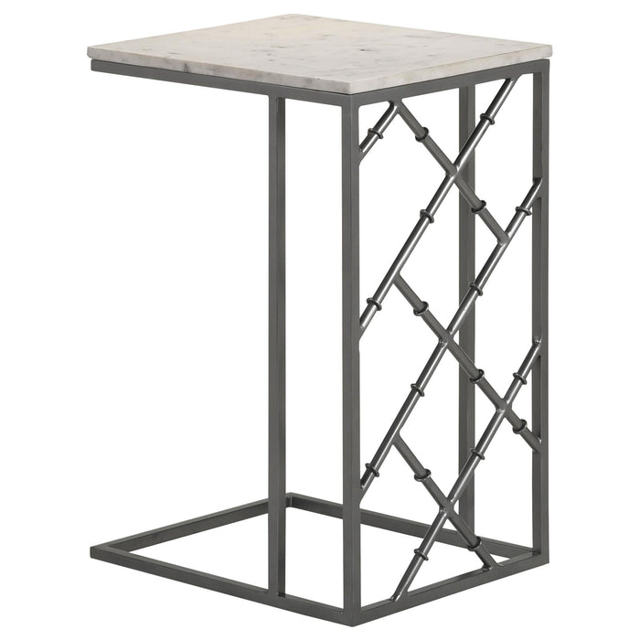 Angeliki White Accent Table with Marble Top - 936025 - Vega Furniture