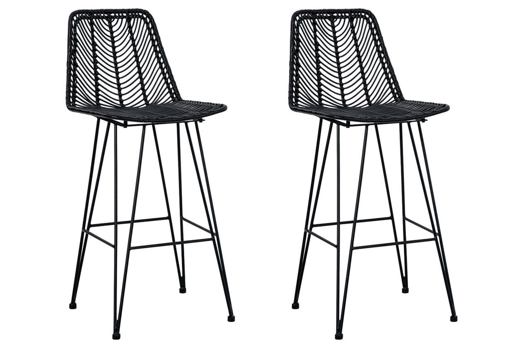 Angentree Black Bar Height Barstool, Set of 2 - D434-130 - Vega Furniture