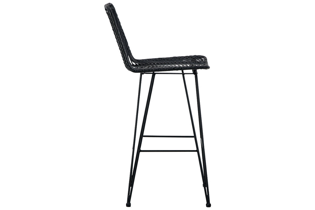Angentree Black Bar Height Barstool, Set of 2 - D434-130 - Vega Furniture