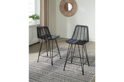 Angentree Black Counter Height Barstool, Set of 2 - D434-124 - Vega Furniture