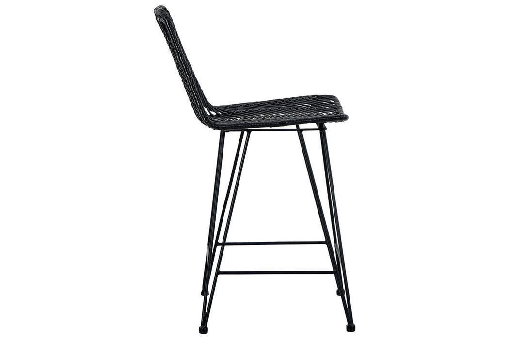 Angentree Black Counter Height Barstool, Set of 2 - D434-124 - Vega Furniture