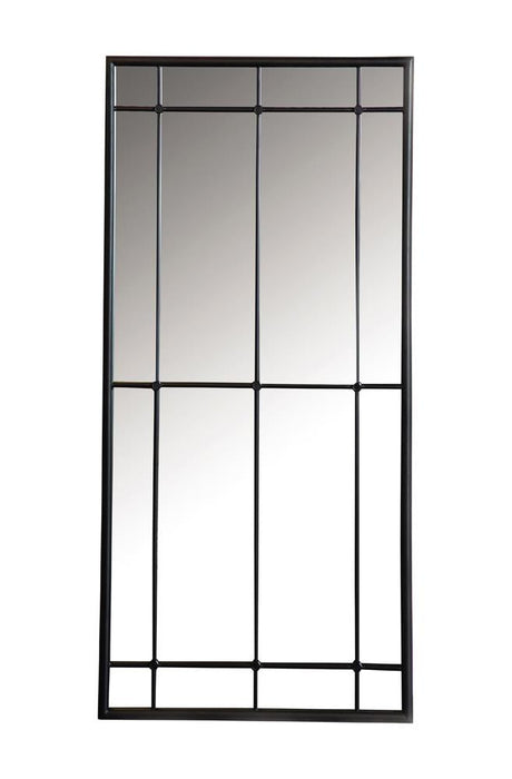 Annetta Rectangular Window Pane Wall Mirror Black - 962913 - Vega Furniture