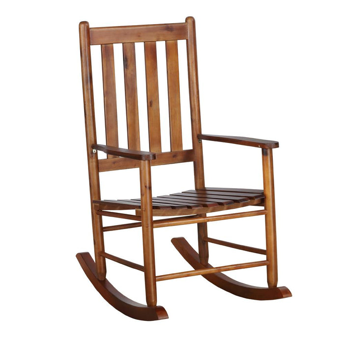 Annie Golden Brown Slat Back Wooden Rocking Chair - 609457 - Vega Furniture