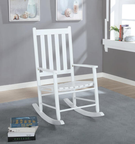Annie White Slat Back Wooden Rocking Chair - 609455 - Vega Furniture