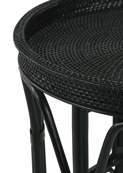 Antonio Black Round Rattan Tray Top Accent Table - 936069 - Vega Furniture