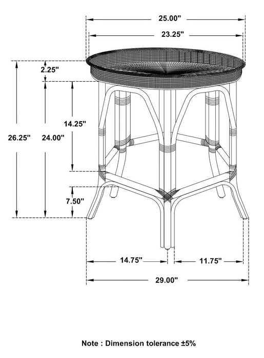 Antonio Natural Round Rattan Tray Top Accent Table - 936070 - Vega Furniture