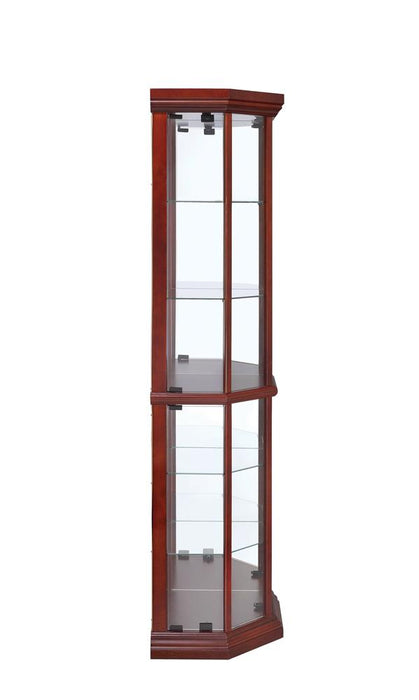 Appledale Medium Brown 6-Shelf Corner Curio Cabinet - 3393 - Vega Furniture